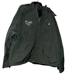 Men Carhartt hooded coat jacket hunter green size 2x XXL